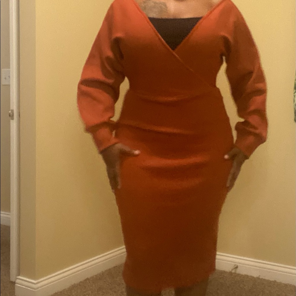 Off the shoulder V cut dress